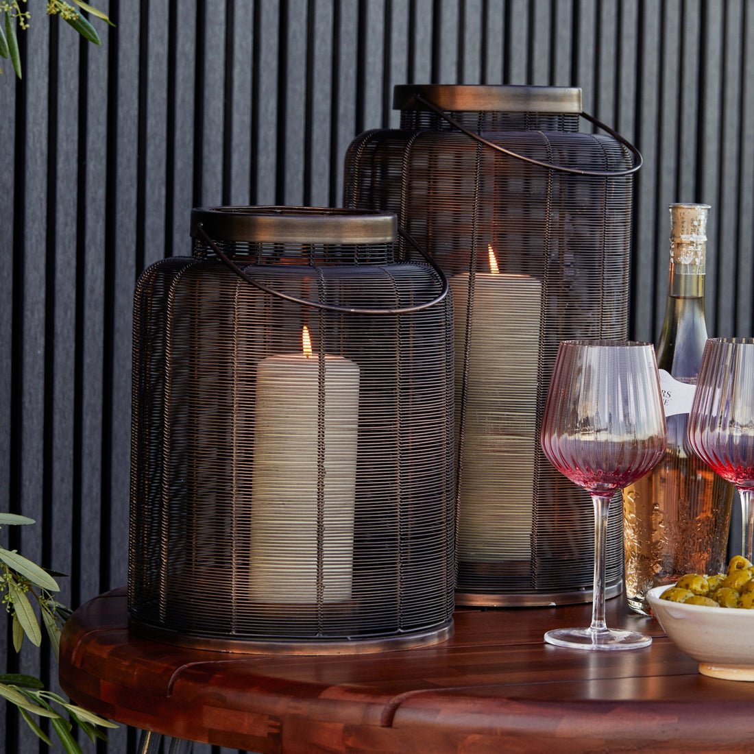 Waldemar Copper Woven Metal Lantern - Large - Skandi London