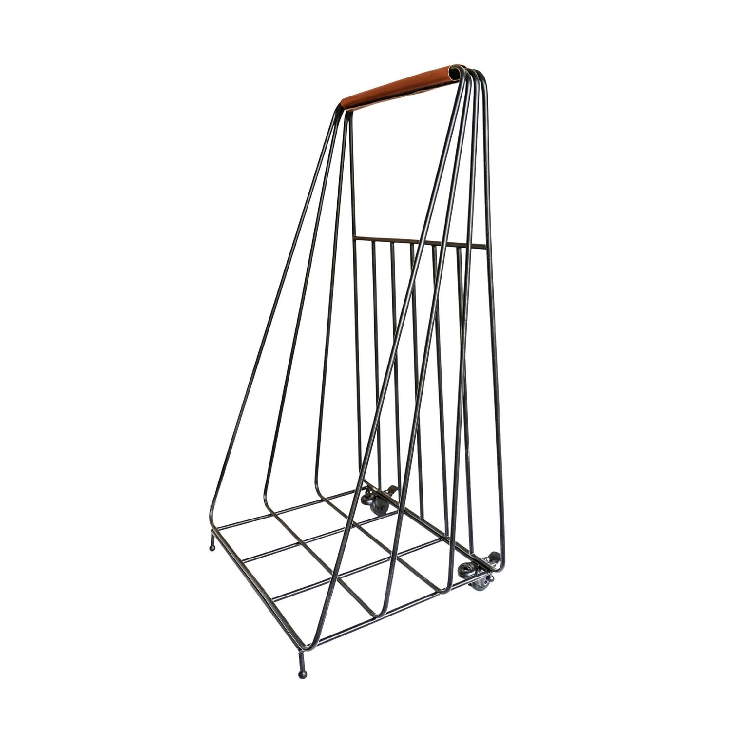 Holbaek Leather Handle Log Trolley - Skandi London