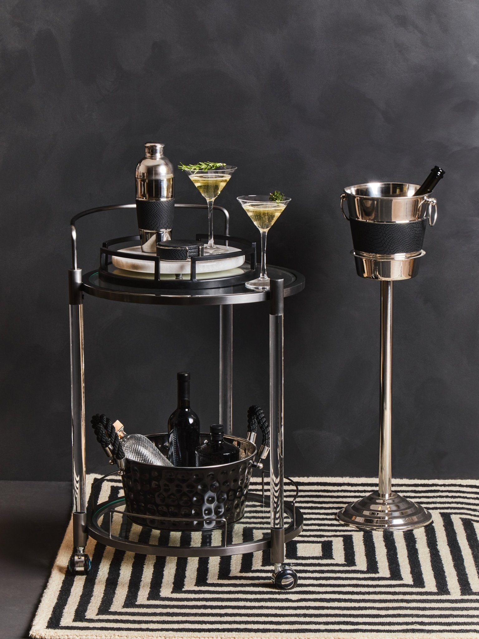 Kelda Champagne And Wine Bucket On Stand - Skandi London