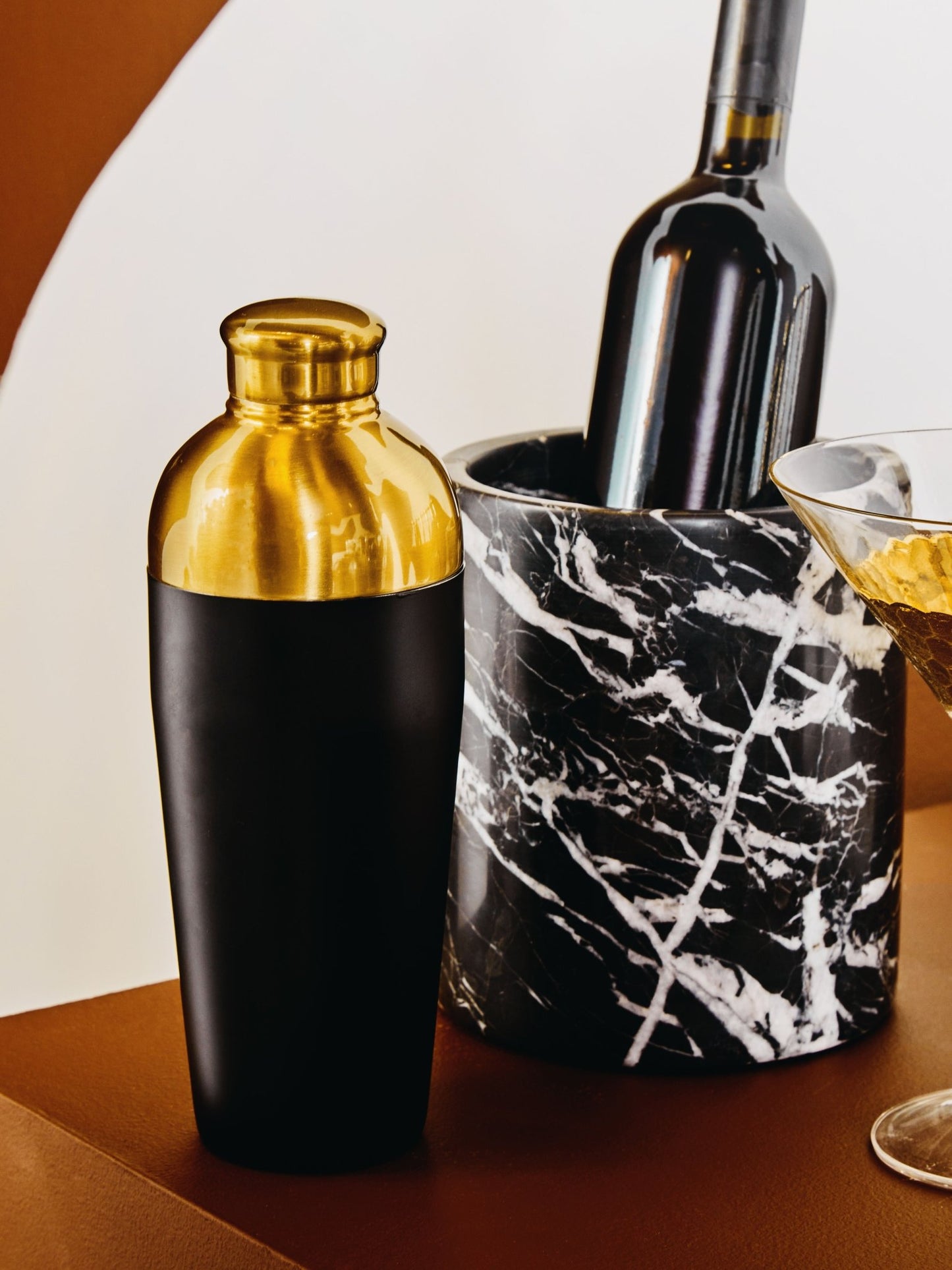 Kelda Gold Finish And Black Cocktail Shaker - Skandi London