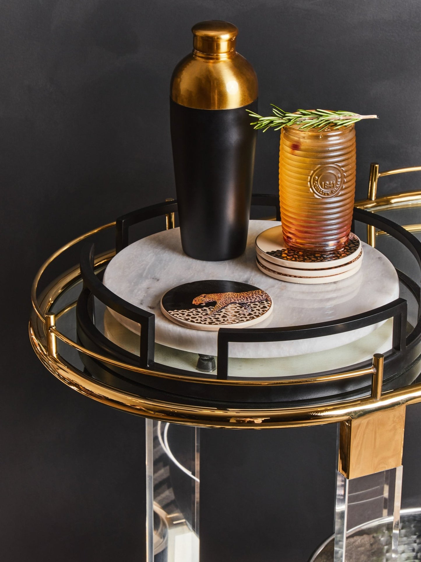 Kelda Gold Finish And Black Cocktail Shaker - Skandi London