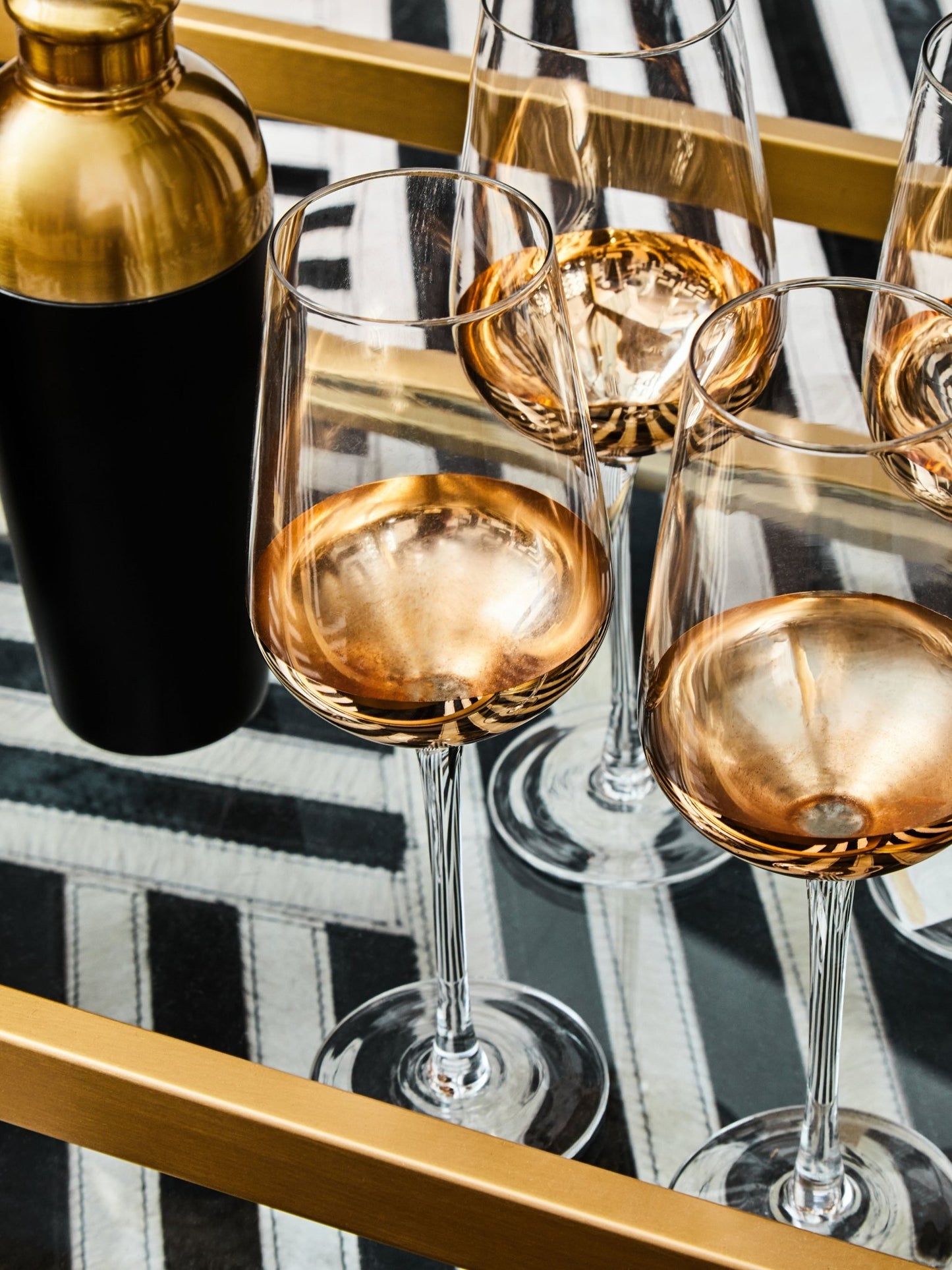 Kelda Gold Finish And Black Cocktail Shaker - Skandi London