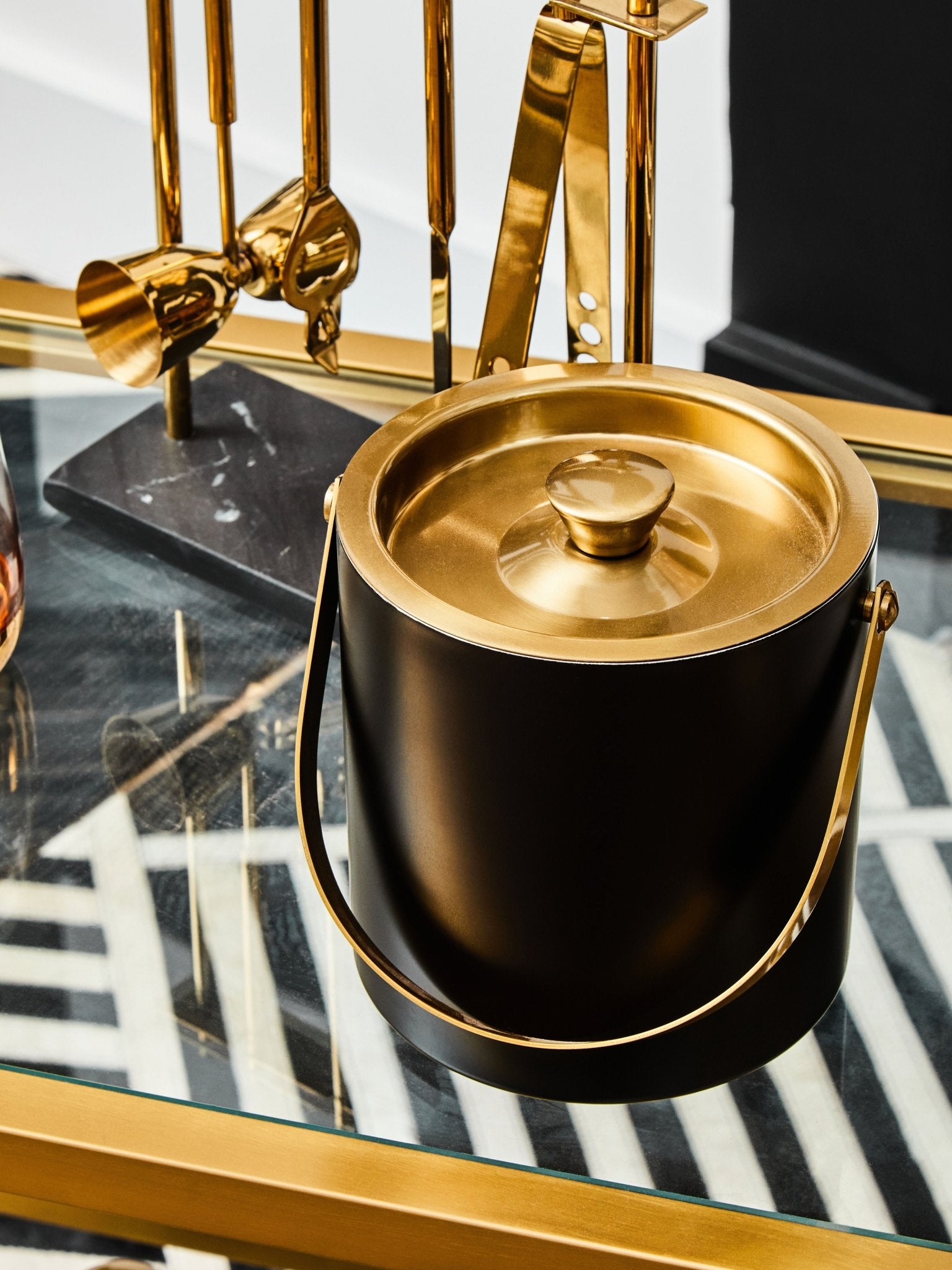 Kelda Black And Gold Finish Ice Bucket - Skandi London