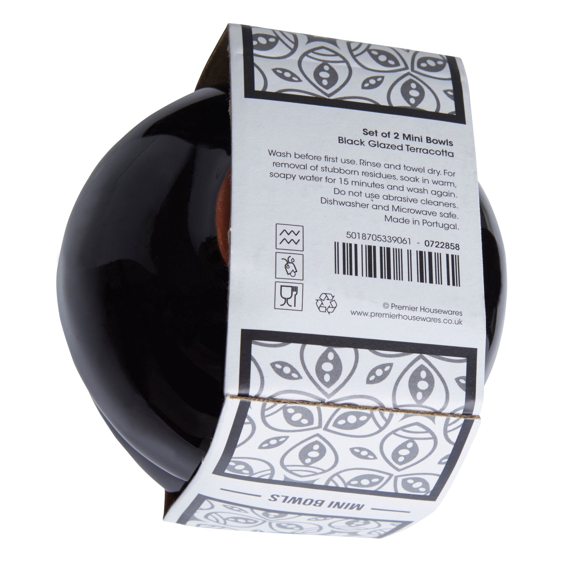 Set Of Two Britta Black Glazed Mini Bowls - Skandi London