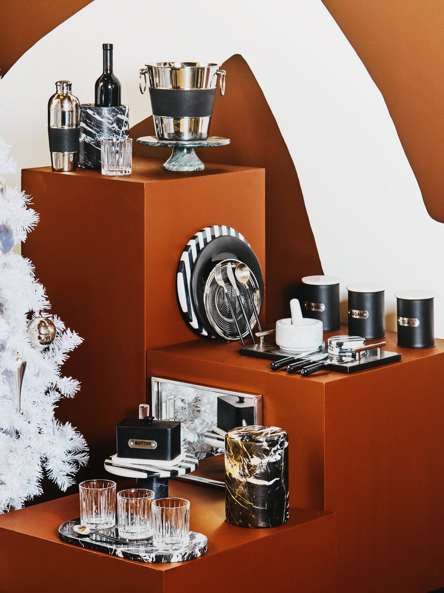 Asmund 16 Piece Matte Silver and Black Cutlery Set - Skandi London