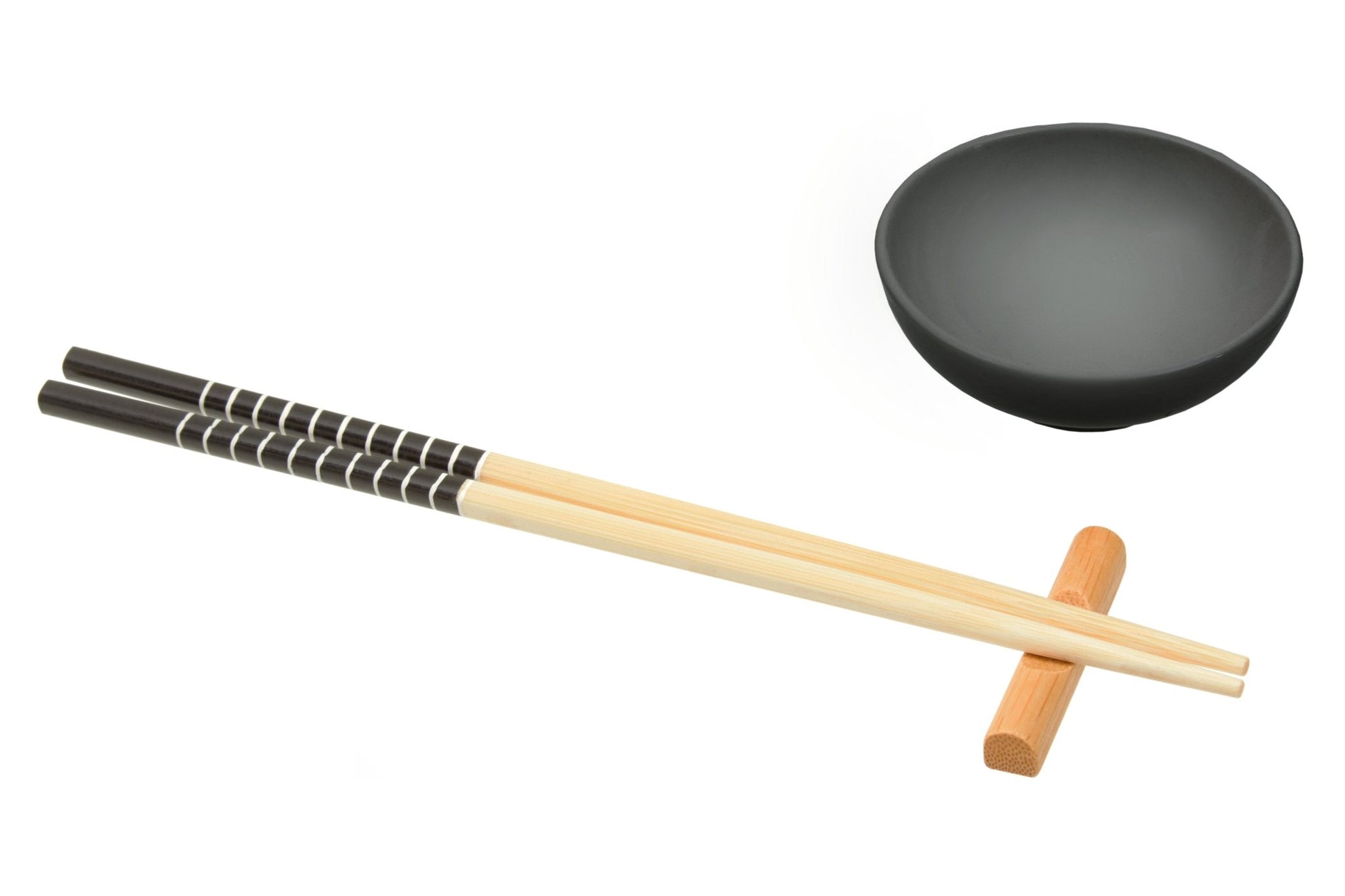 Haldor 6pc Black Ceramic and Wood Sushi Set - Skandi London