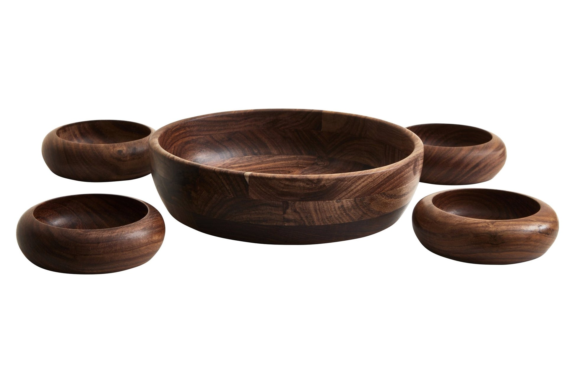 Heidrun 5pc Sheesham Wood Salad Bowl Set - Skandi London
