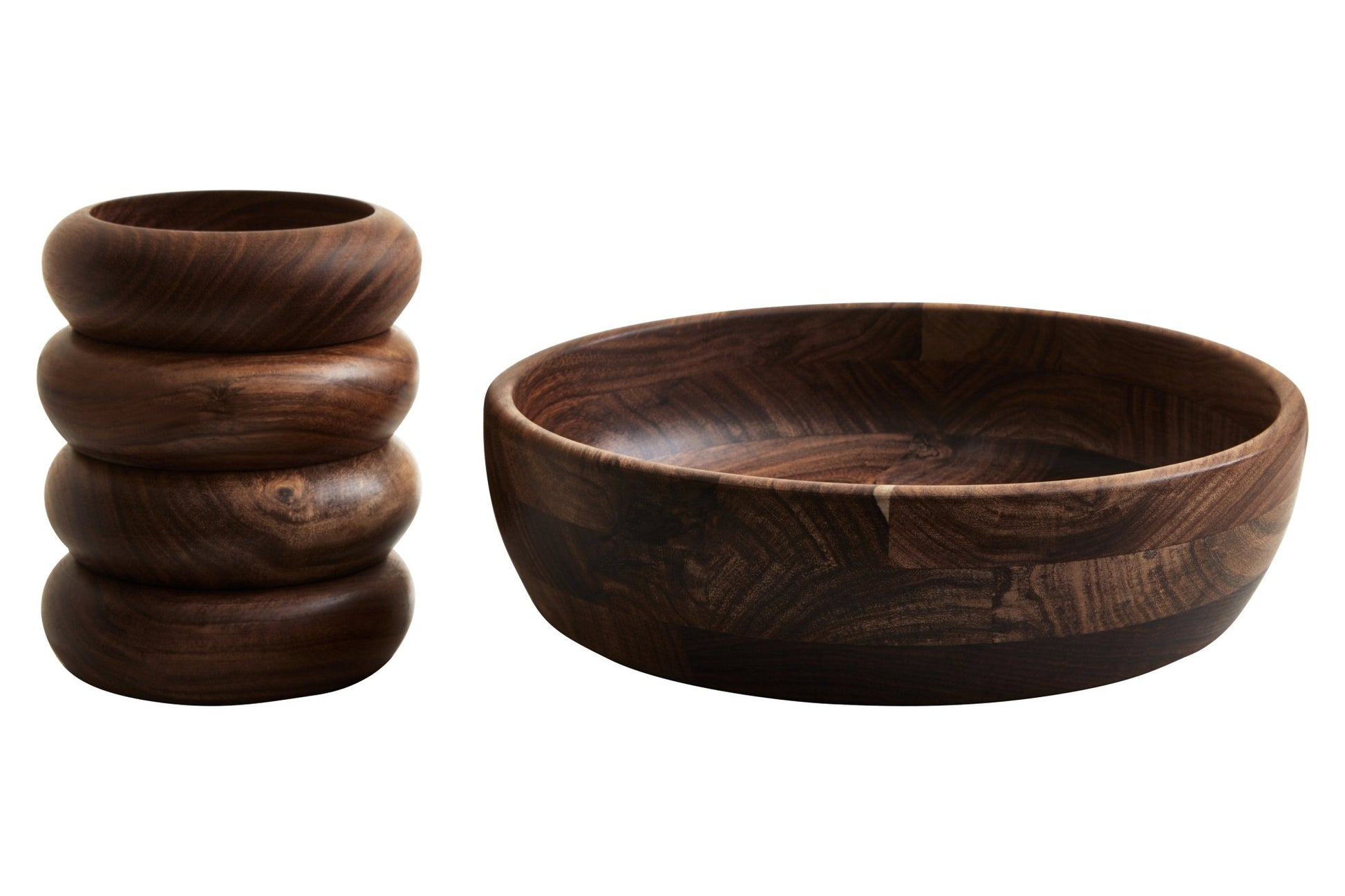 Heidrun 5pc Sheesham Wood Salad Bowl Set - Skandi London