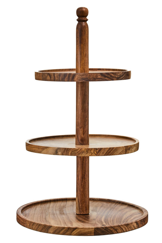 Heidrun Sheesham Wood Three Tier Cake Stand - Skandi London