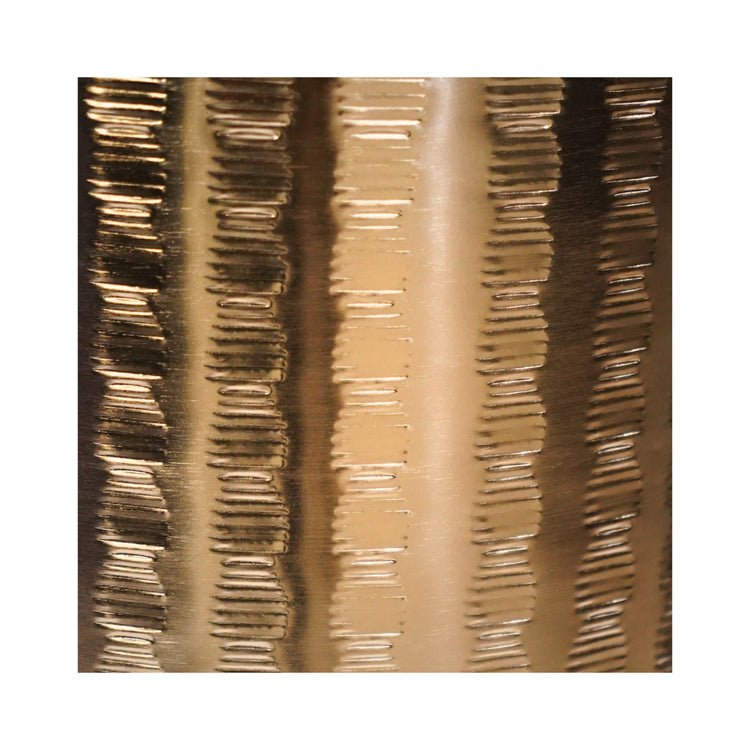Zendaya Gold Embossed Metal Planter with Stand H25cm D25cm - Skandi London