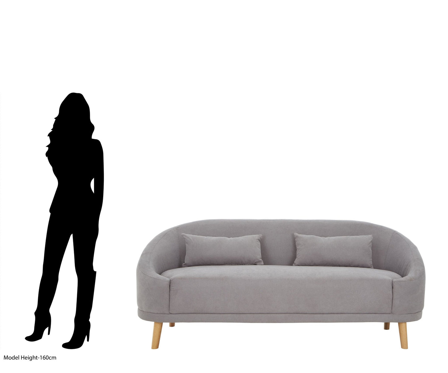 Fritha Grey Linen Sofa - Skandi London