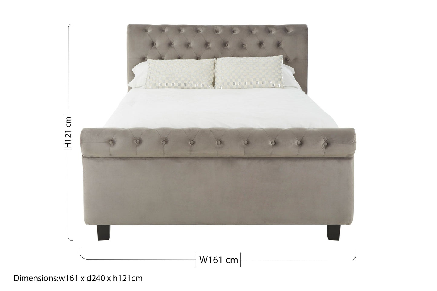 Lamont Steel Shade Kingsize Ottoman Bed - Skandi London