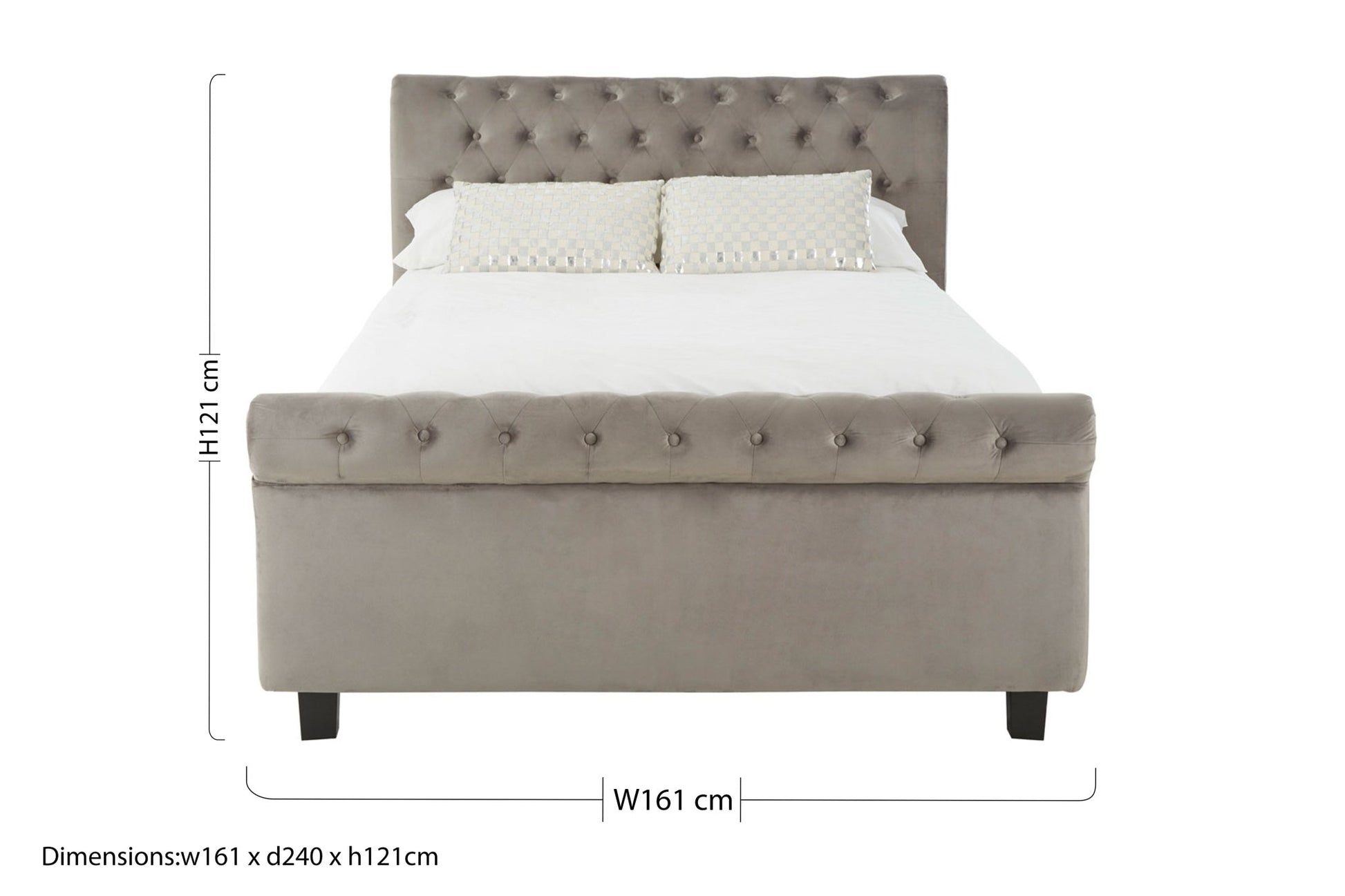 Lamont Steel Shade Kingsize Ottoman Bed - Skandi London