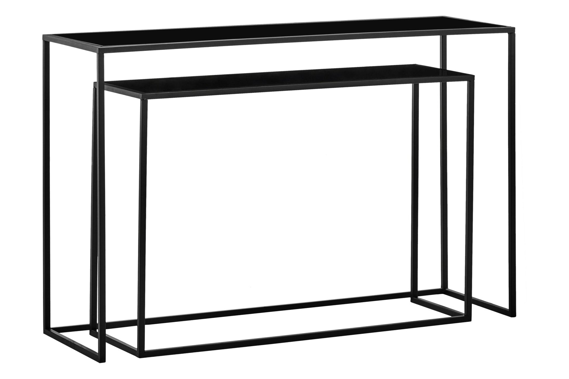 Arvid Set Of Two Black Console Tables - Skandi London