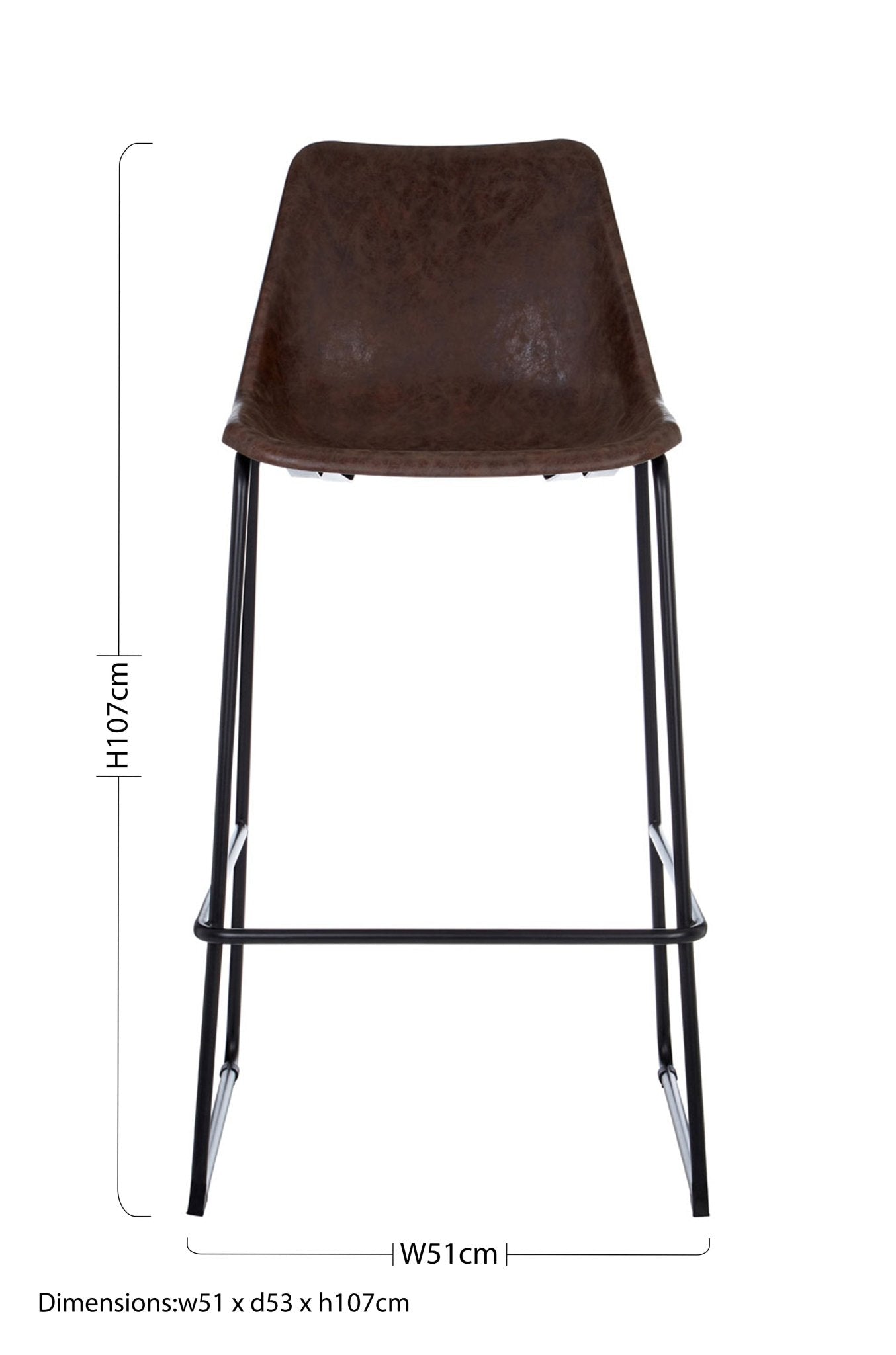 Caryn Mocha Bar Stool With Angled Legs - Skandi London