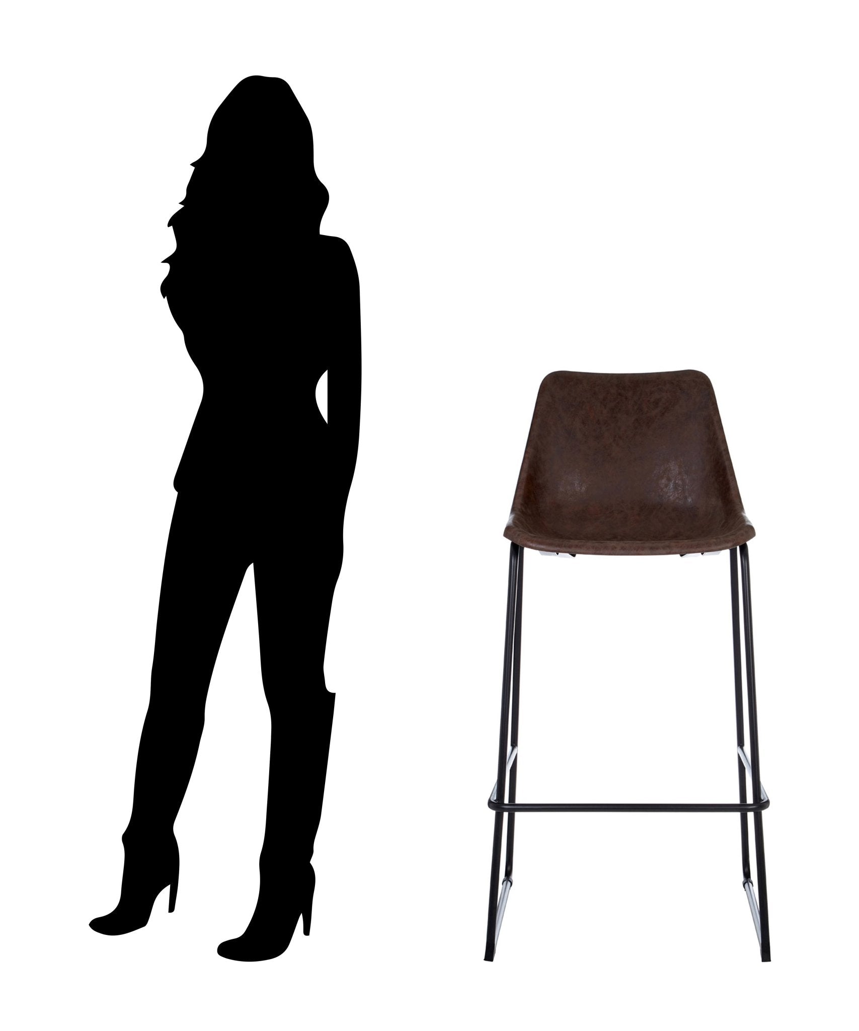 Caryn Mocha Bar Stool With Angled Legs - Skandi London