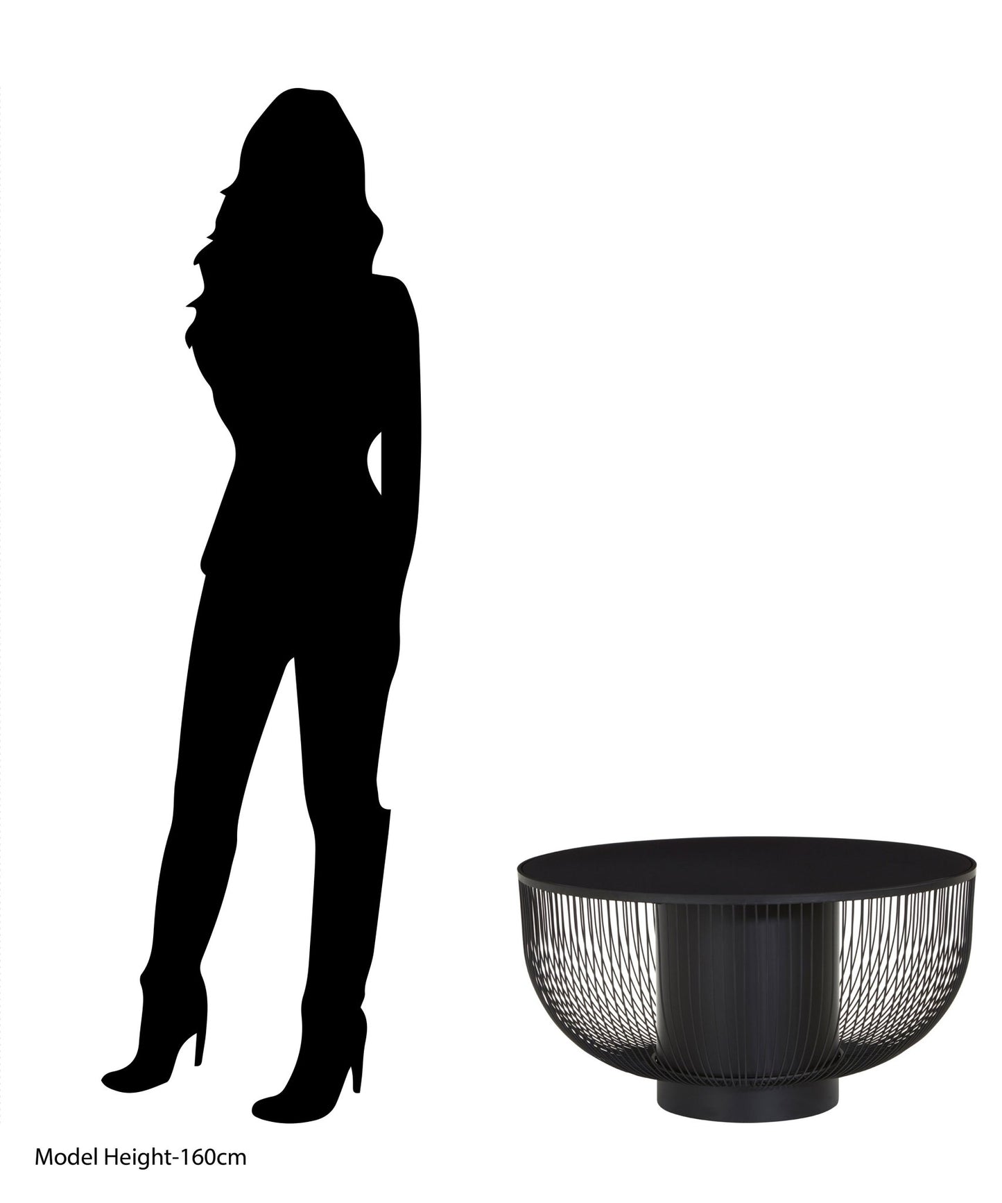Rania Coffee Table With Black Glass Top - Skandi London