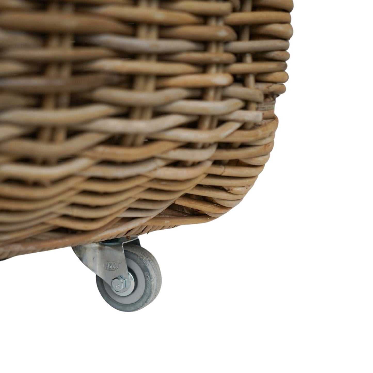 Herning Rattan Log Trolley with Kindling Shelf - Skandi London