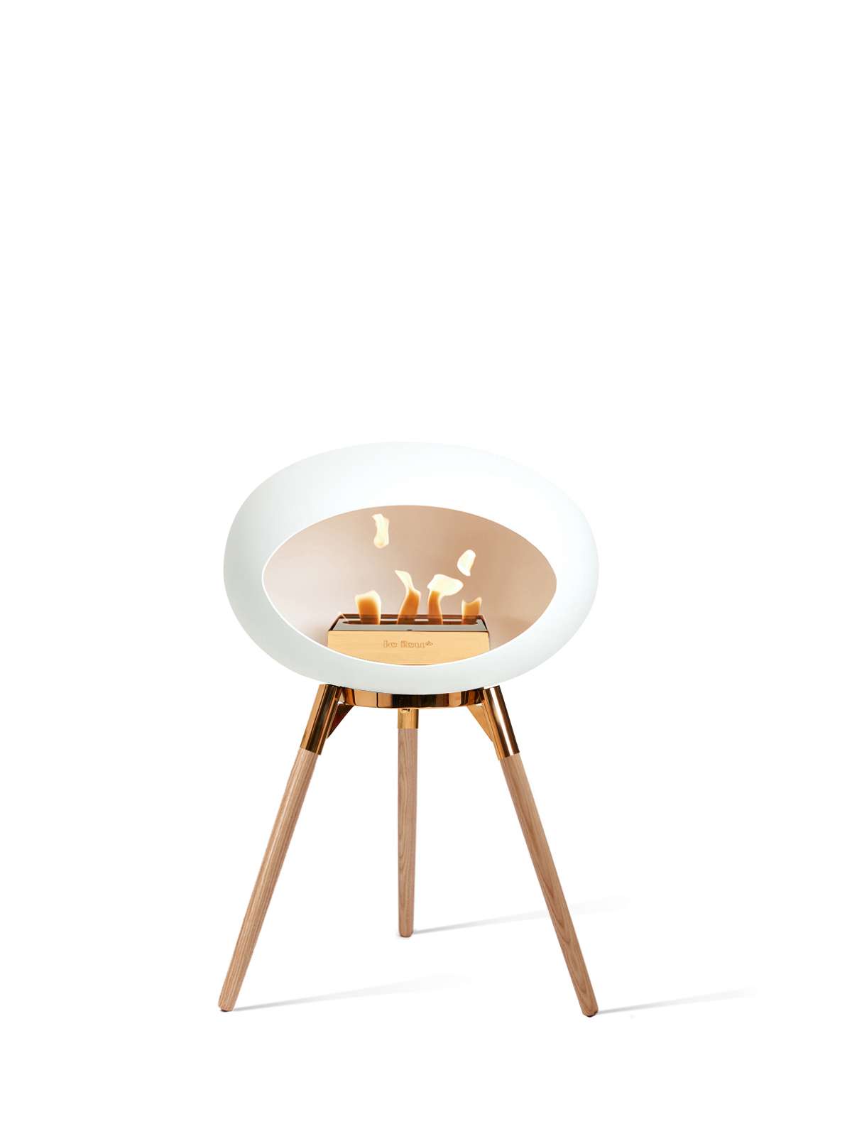 Le Feu - Dome Ground Low - White + Rosegold + Soaptreated Oak + Rosegold - Skandi London