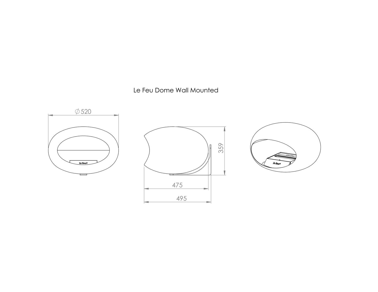 Le Feu - Wall - White + White + Rosegold - Skandi London