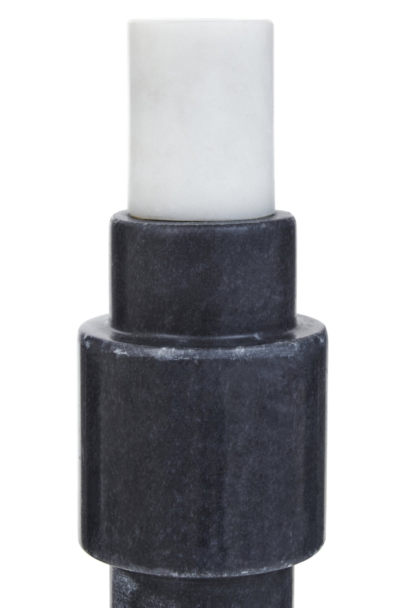 Leif Black And White Marble Candle Holder - Skandi London
