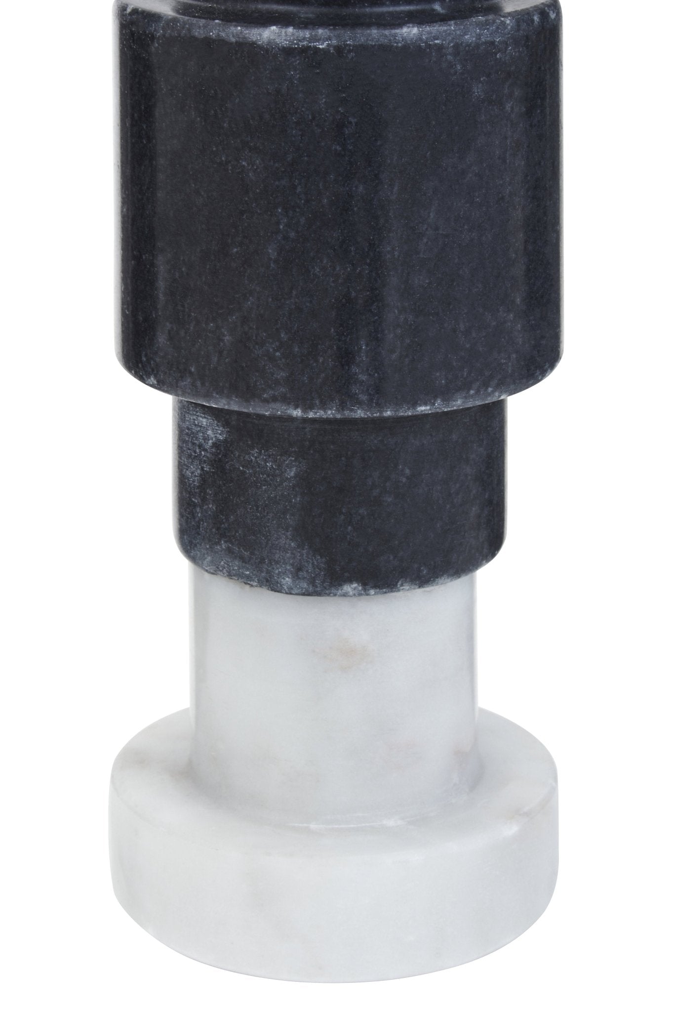 Leif Black And White Marble Candle Holder - Skandi London