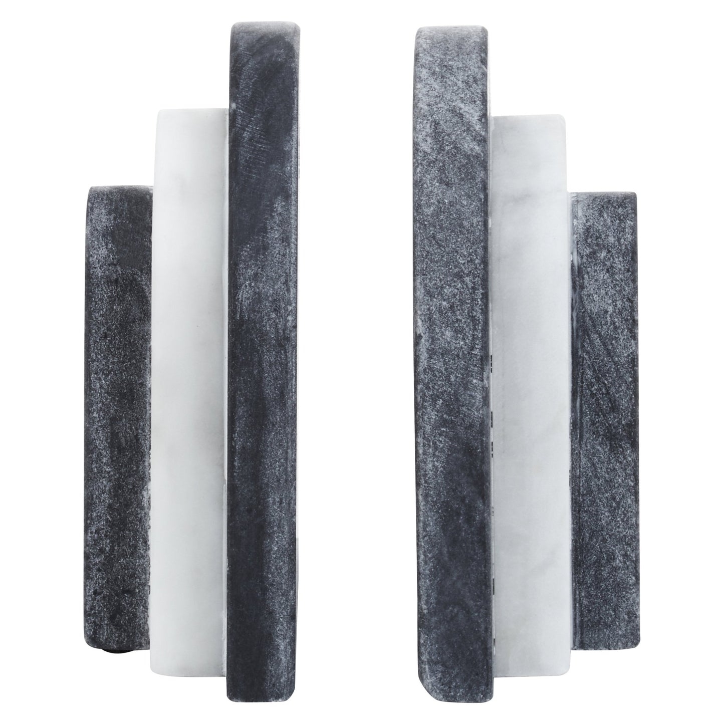 Leif Black And White Marble Bookends - Skandi London