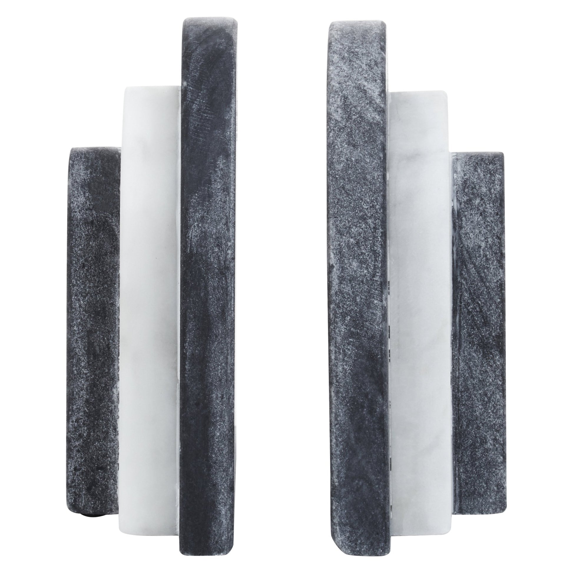 Leif Black And White Marble Bookends - Skandi London