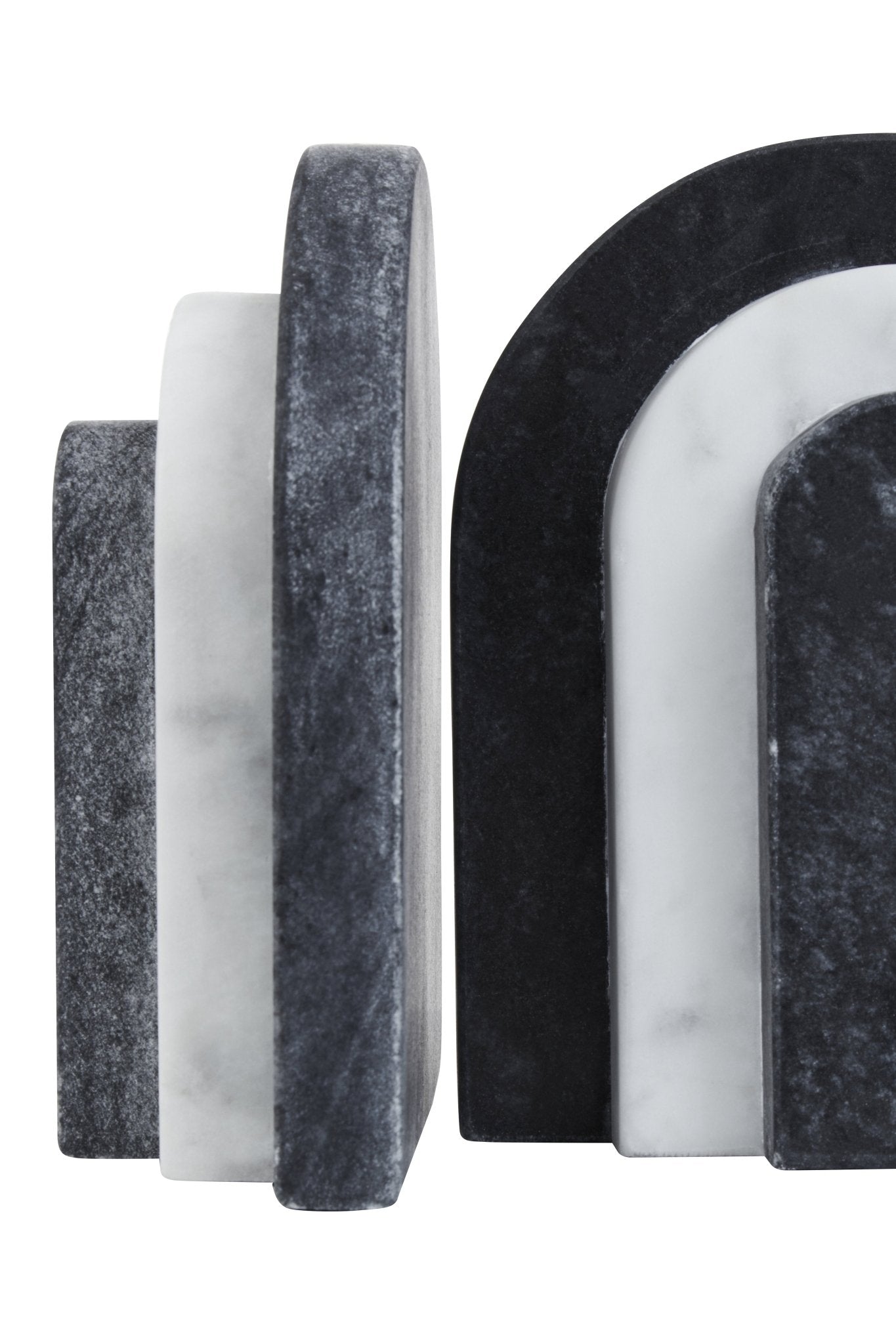 Leif Black And White Marble Bookends - Skandi London