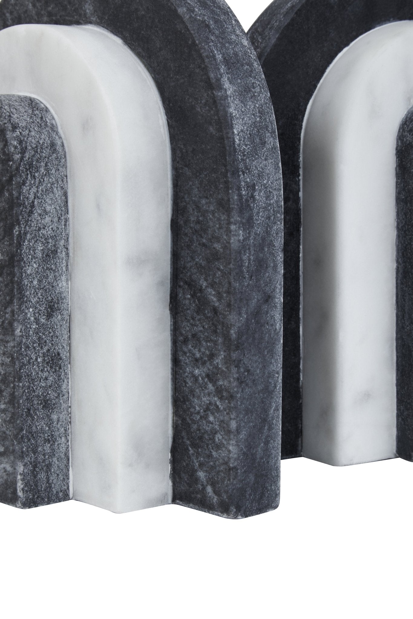 Leif Black And White Marble Bookends - Skandi London