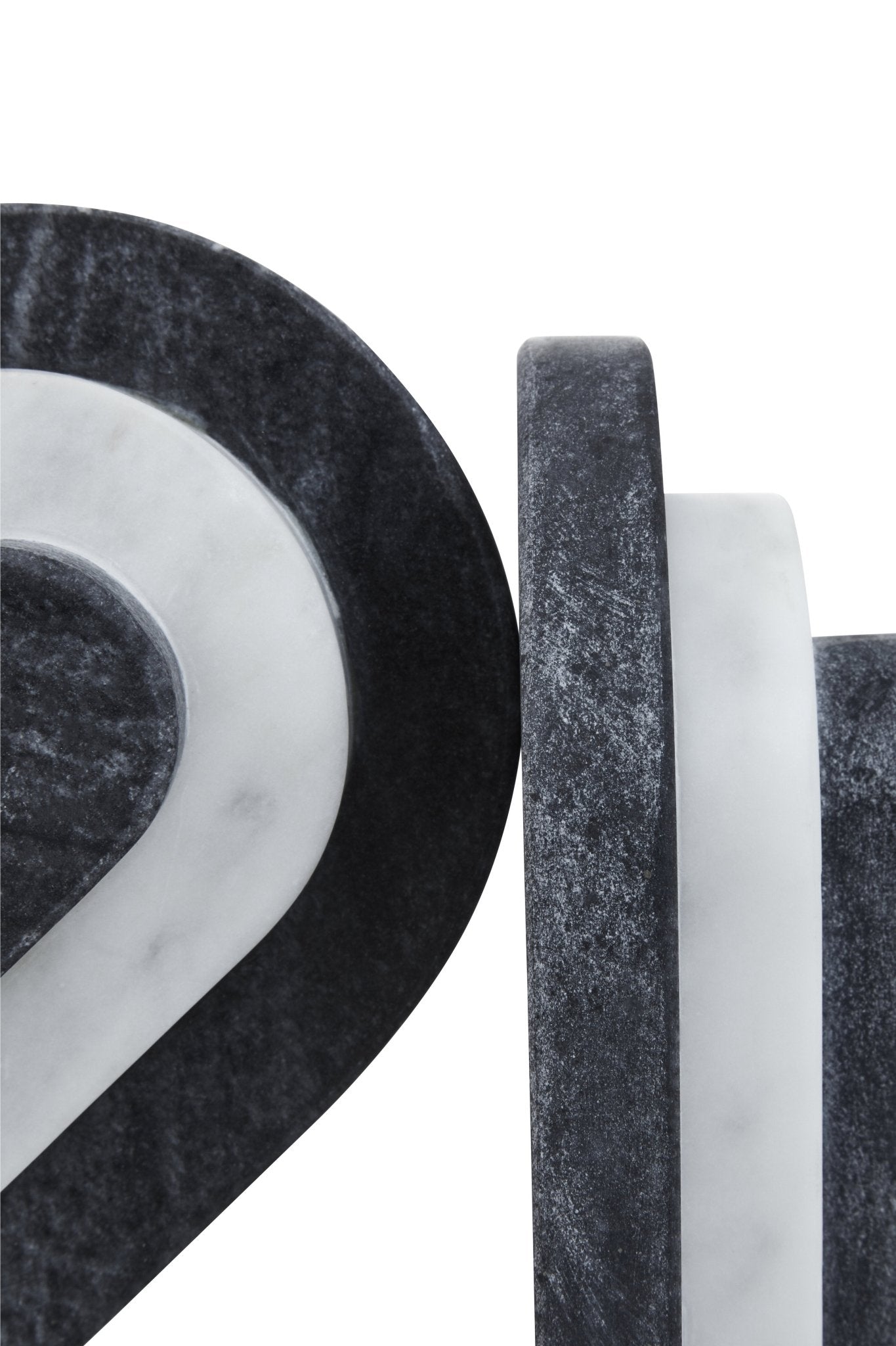 Leif Black And White Marble Bookends - Skandi London
