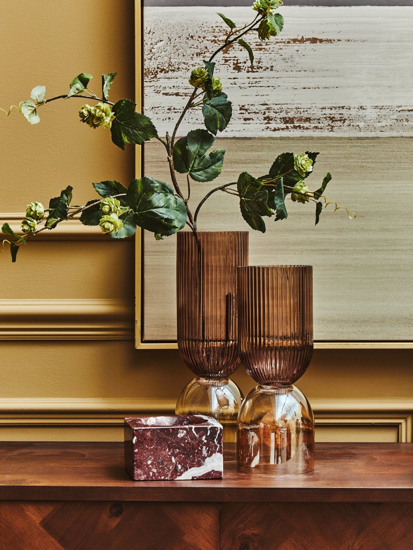 Vida Square Red Marble Bowl - Skandi London