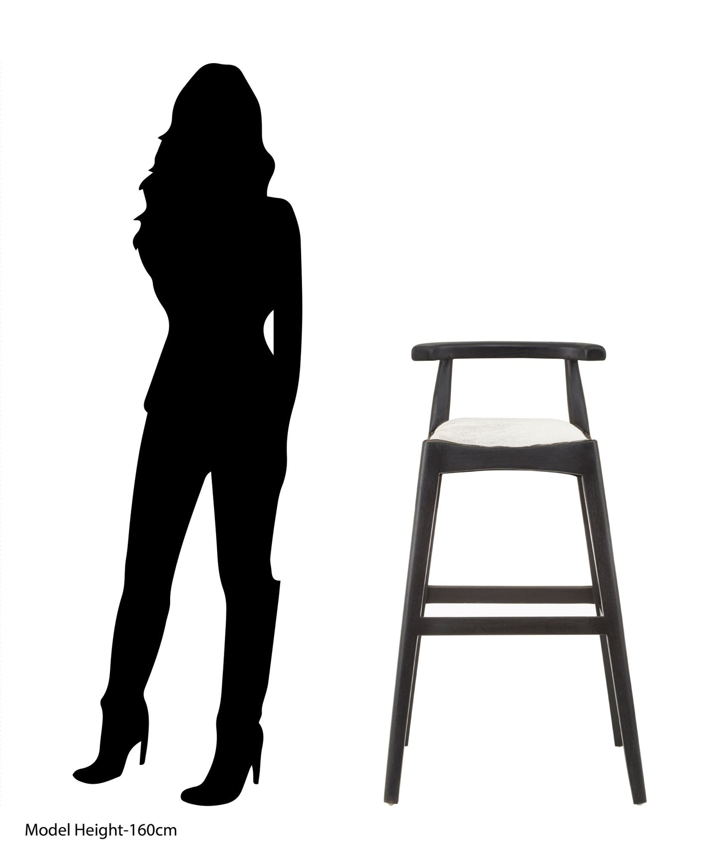 Hansel White Leather And Teak Bar Stool - Skandi London