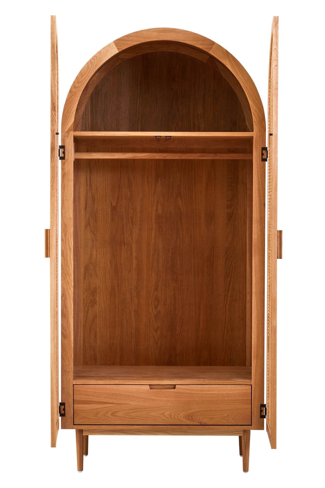 Janica 2 Door Natural Rattan And Oak Cabinet - Skandi London