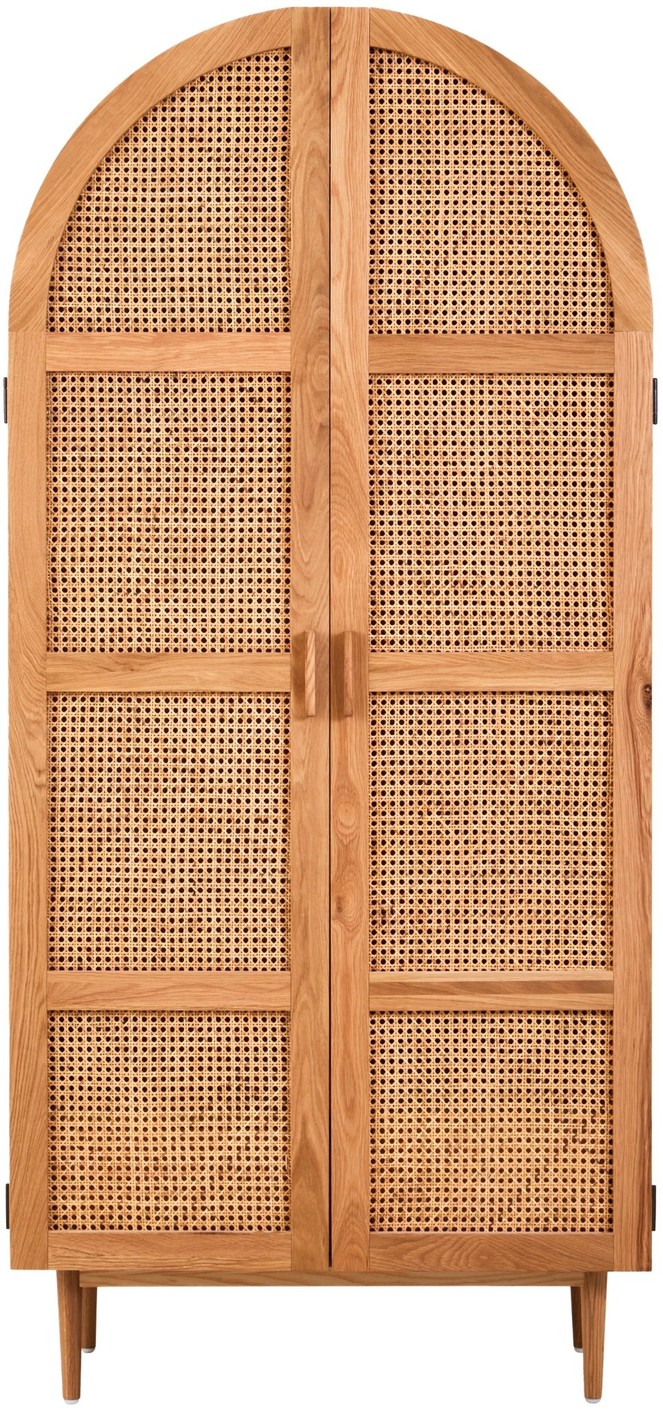 Janica 2 Door Natural Rattan And Oak Cabinet - Skandi London