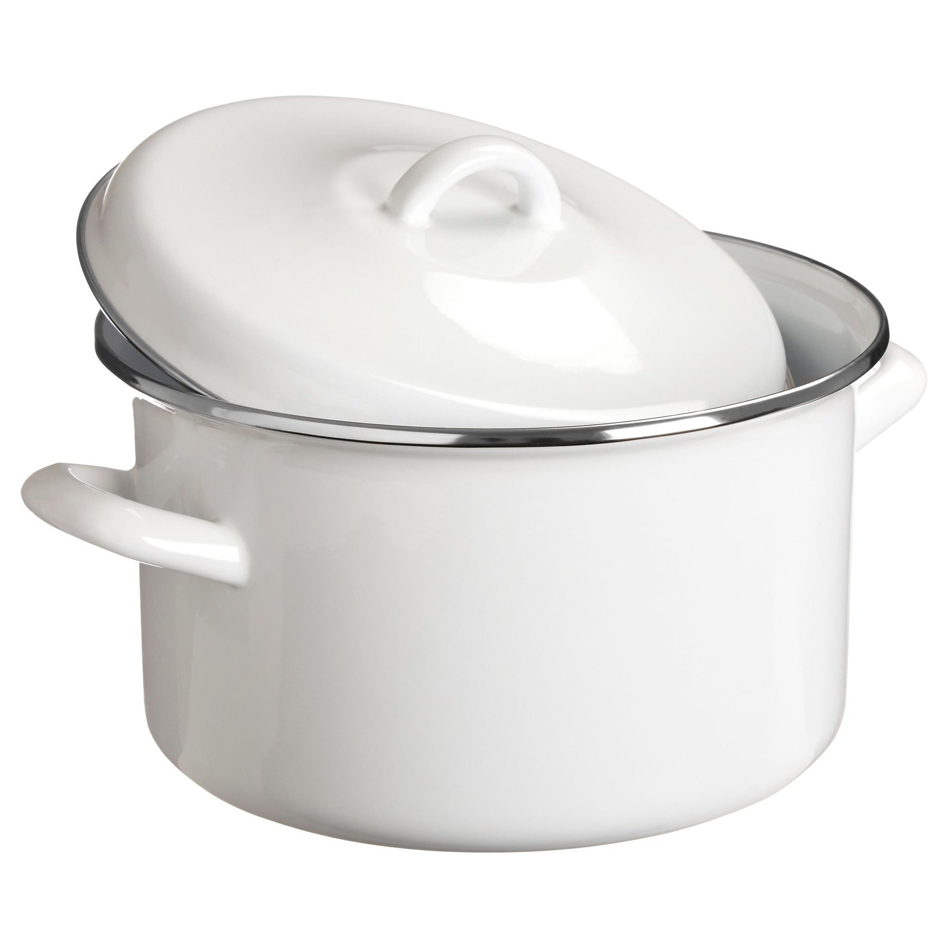 Maj 4700ml White Enamel Casserole Dish - Skandi London