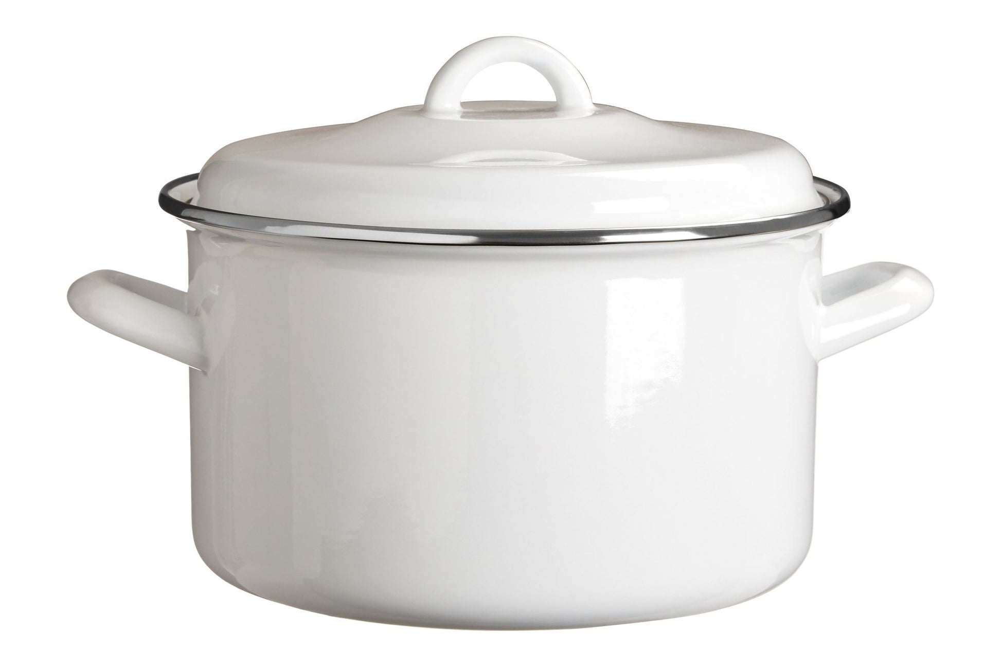 Maj 4700ml White Enamel Casserole Dish - Skandi London