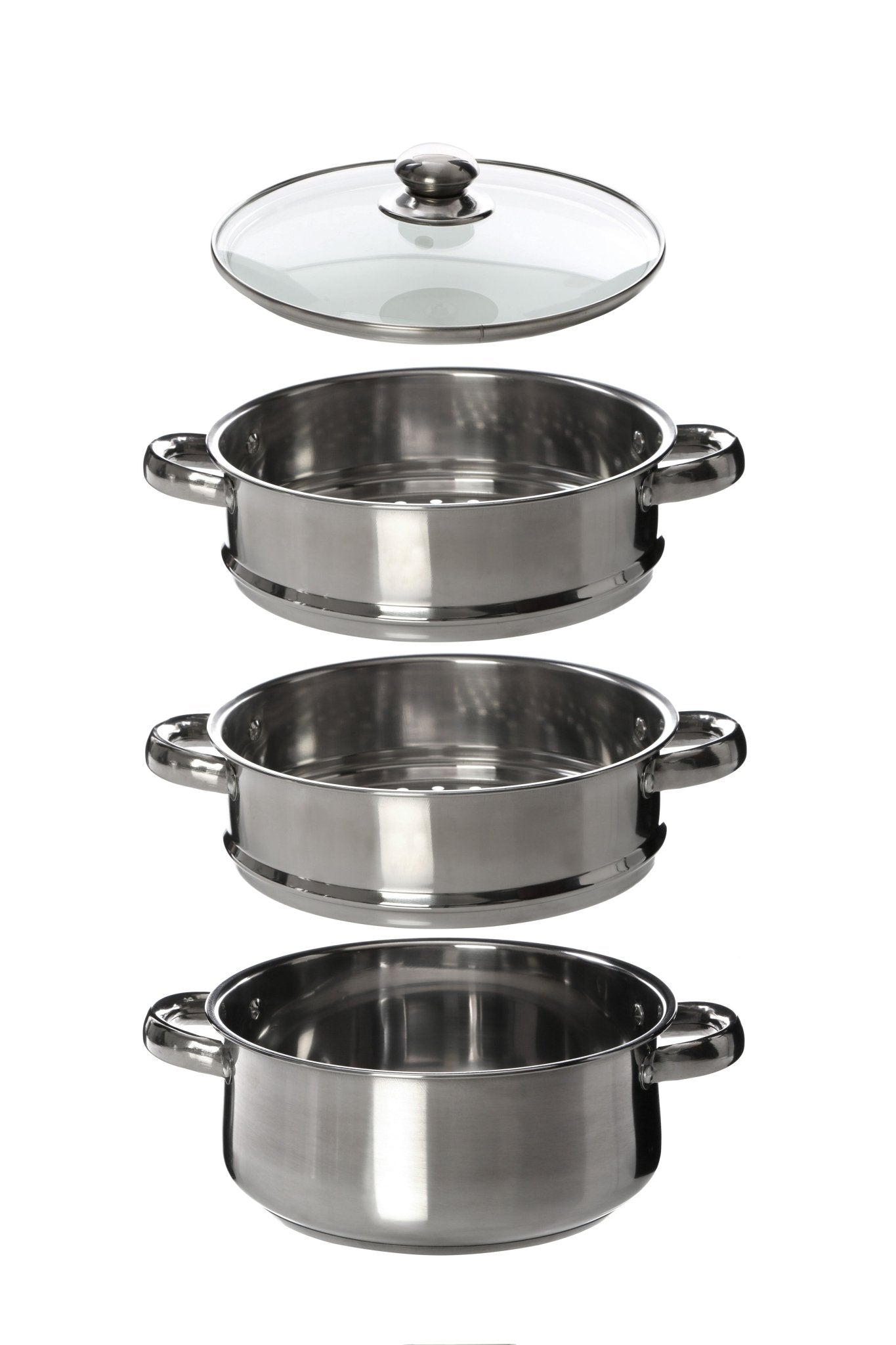 Agne Tier Stainless Steel Steamer with Glass Lid - Skandi London