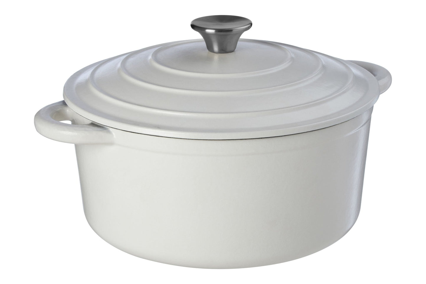 Goran Large White Cast Iron Casserole Dish - Skandi London