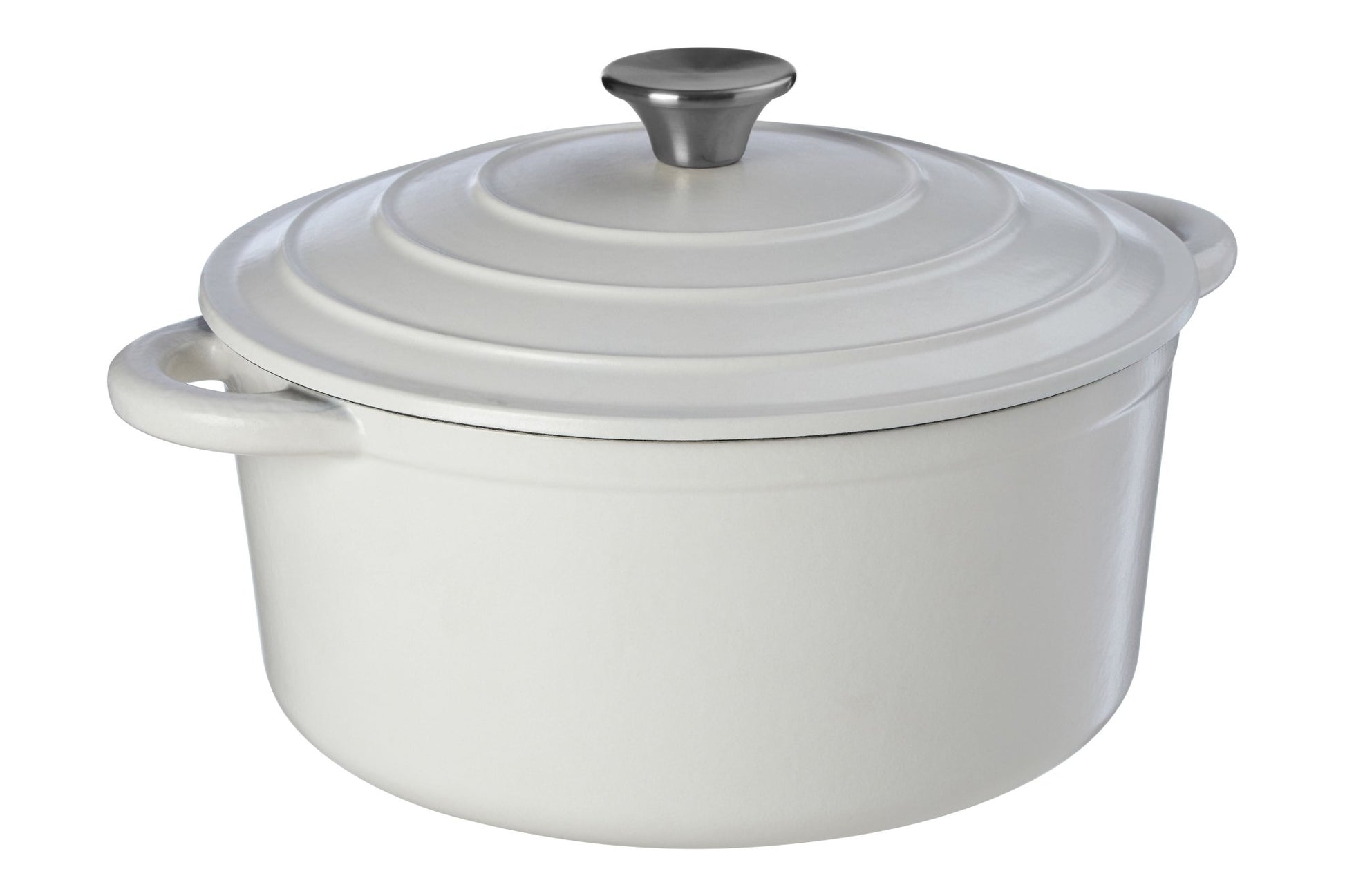 Goran Large White Cast Iron Casserole Dish - Skandi London