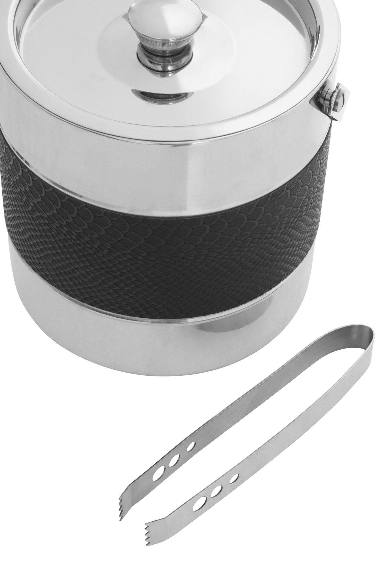 Kelda Silver Finish Ice Bucket With Tongs - Skandi London