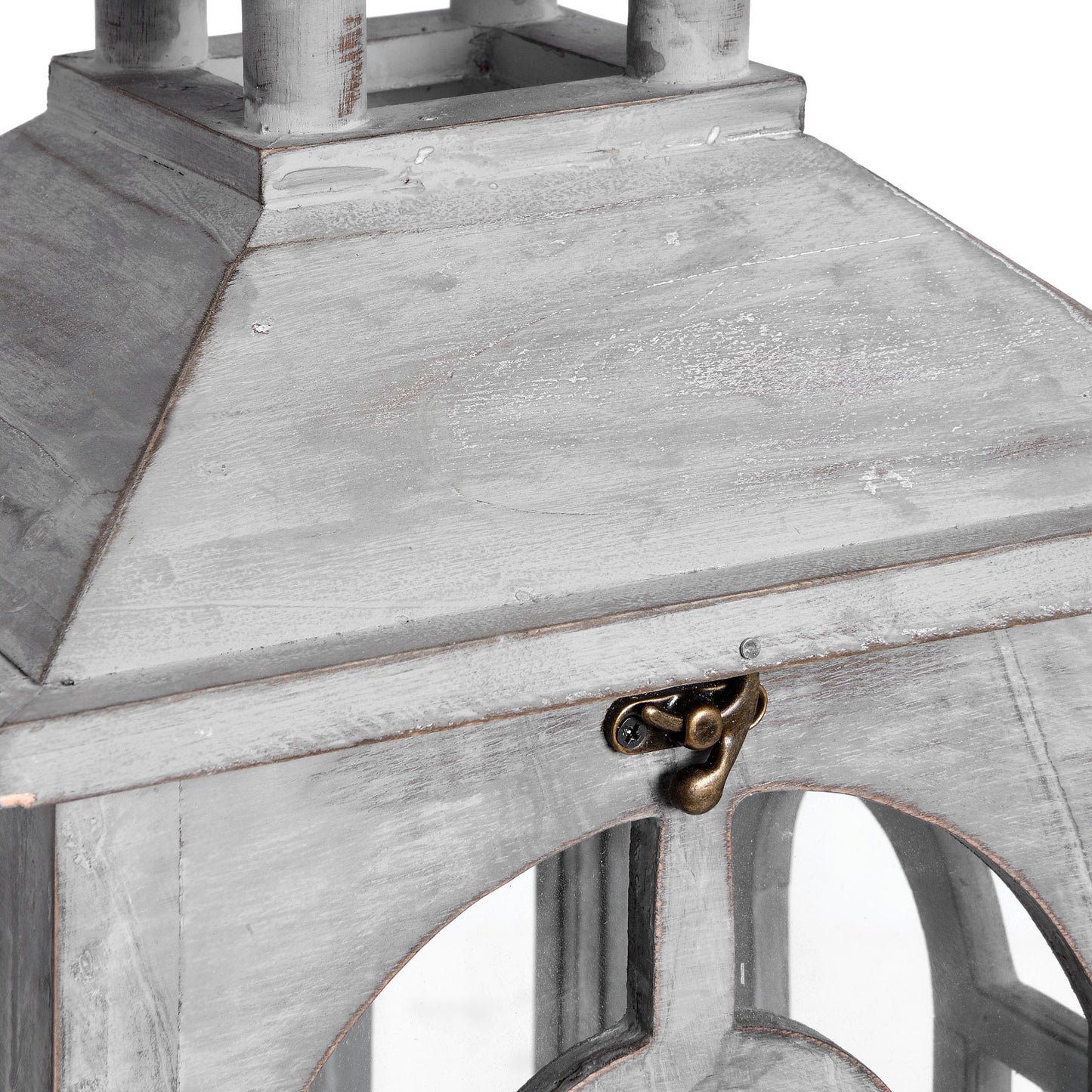 Skandi London Set Of Three Wooden Lanterns With Archway Design - Skandi London