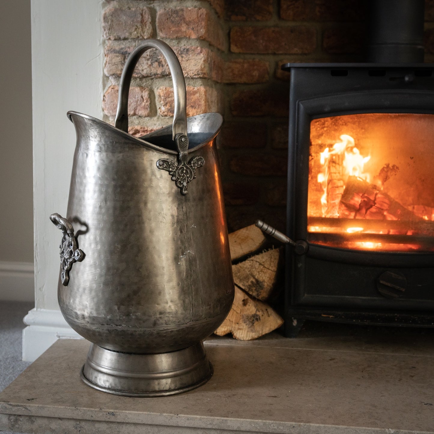 Skandi London Antique Pewter Coal Bucket - Skandi London