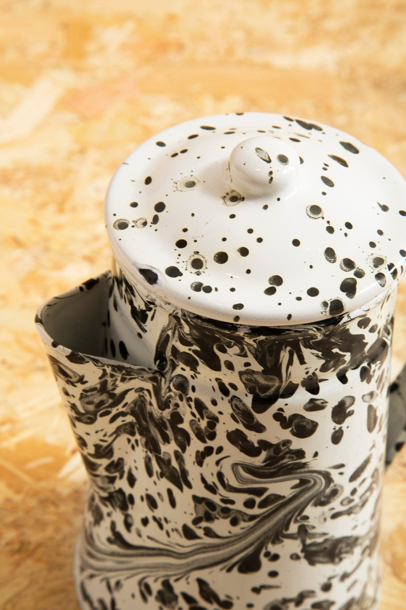 Goran Black And White Patterned Coffee Pot - Skandi London