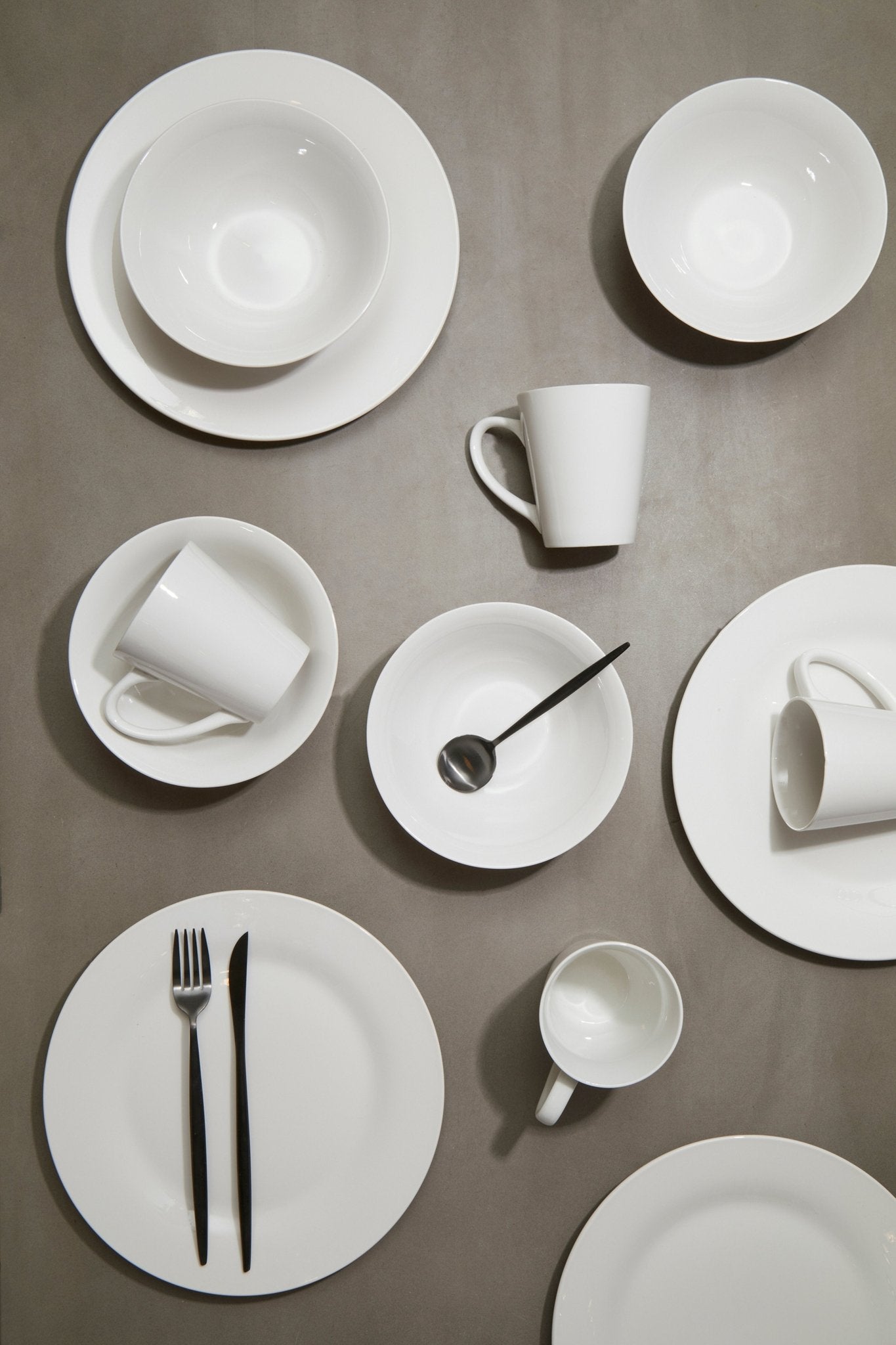 Agata 12Pc White Porcelain Dinner Set - Skandi London
