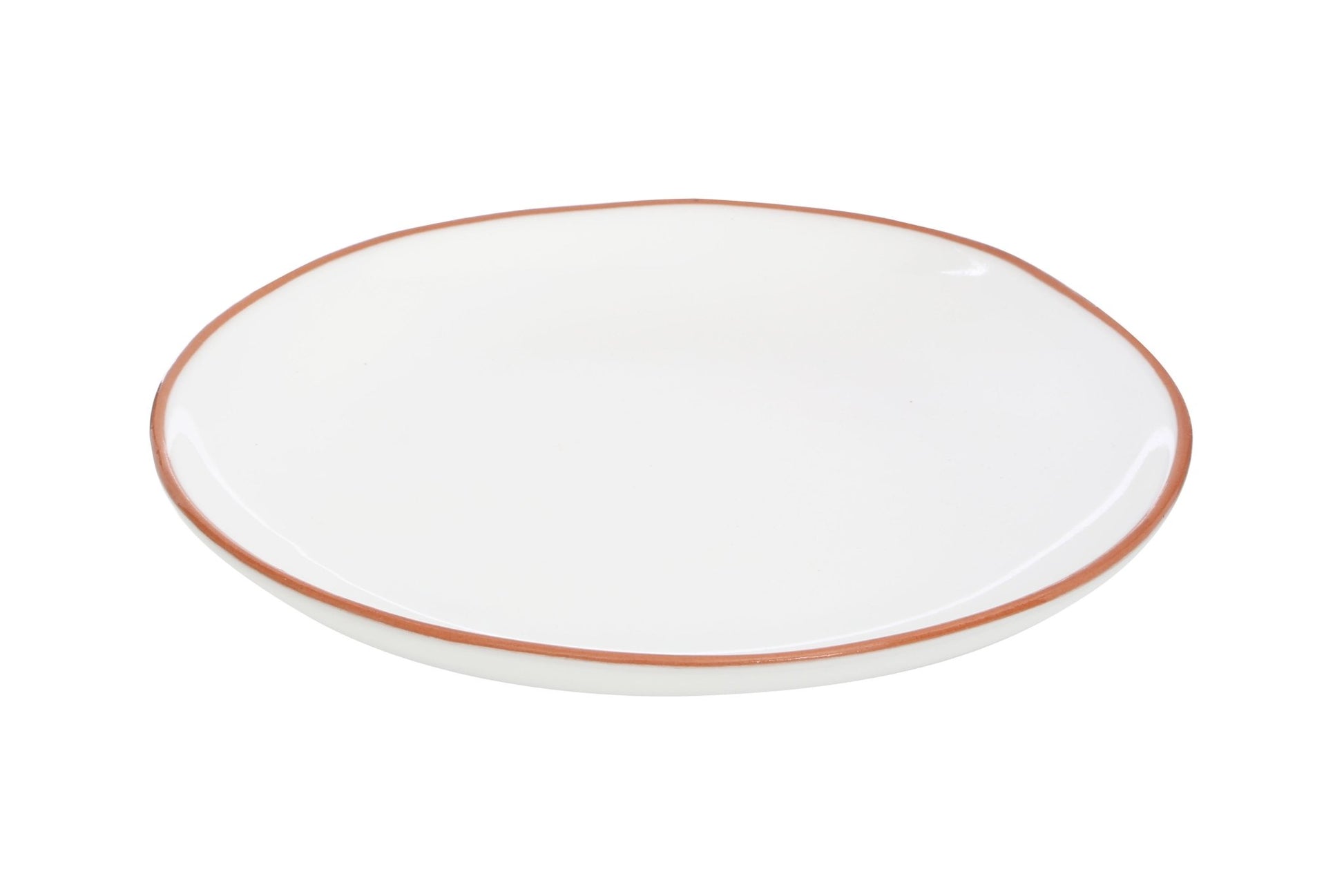 Britta White Glazed Terracotta Dinner Plate - Skandi London