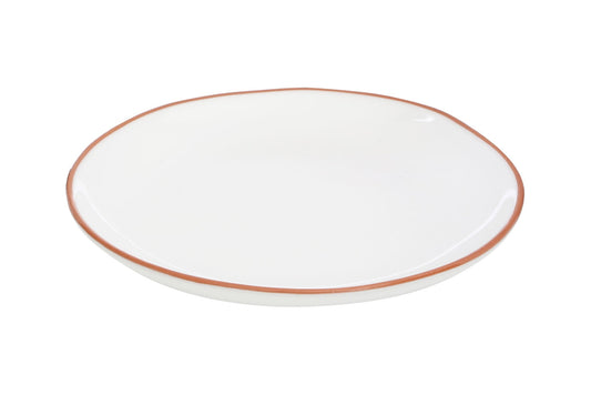 Britta White Glazed Terracotta Dinner Plate - Skandi London