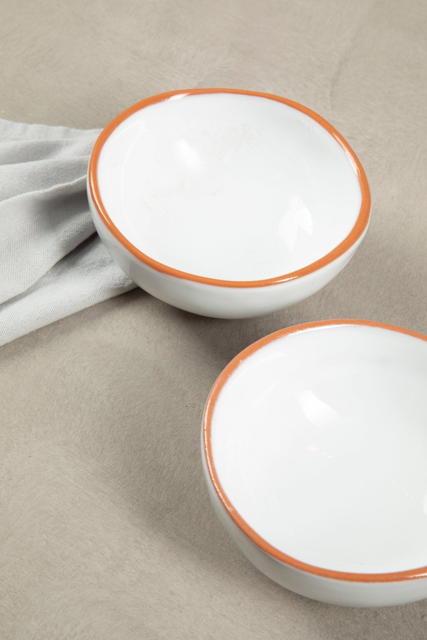 Set Of Two Britta White Glazed Mini Bowls - Skandi London