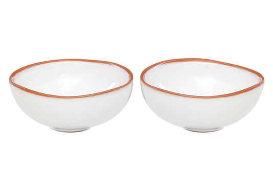 Set Of Two Britta White Glazed Mini Bowls - Skandi London