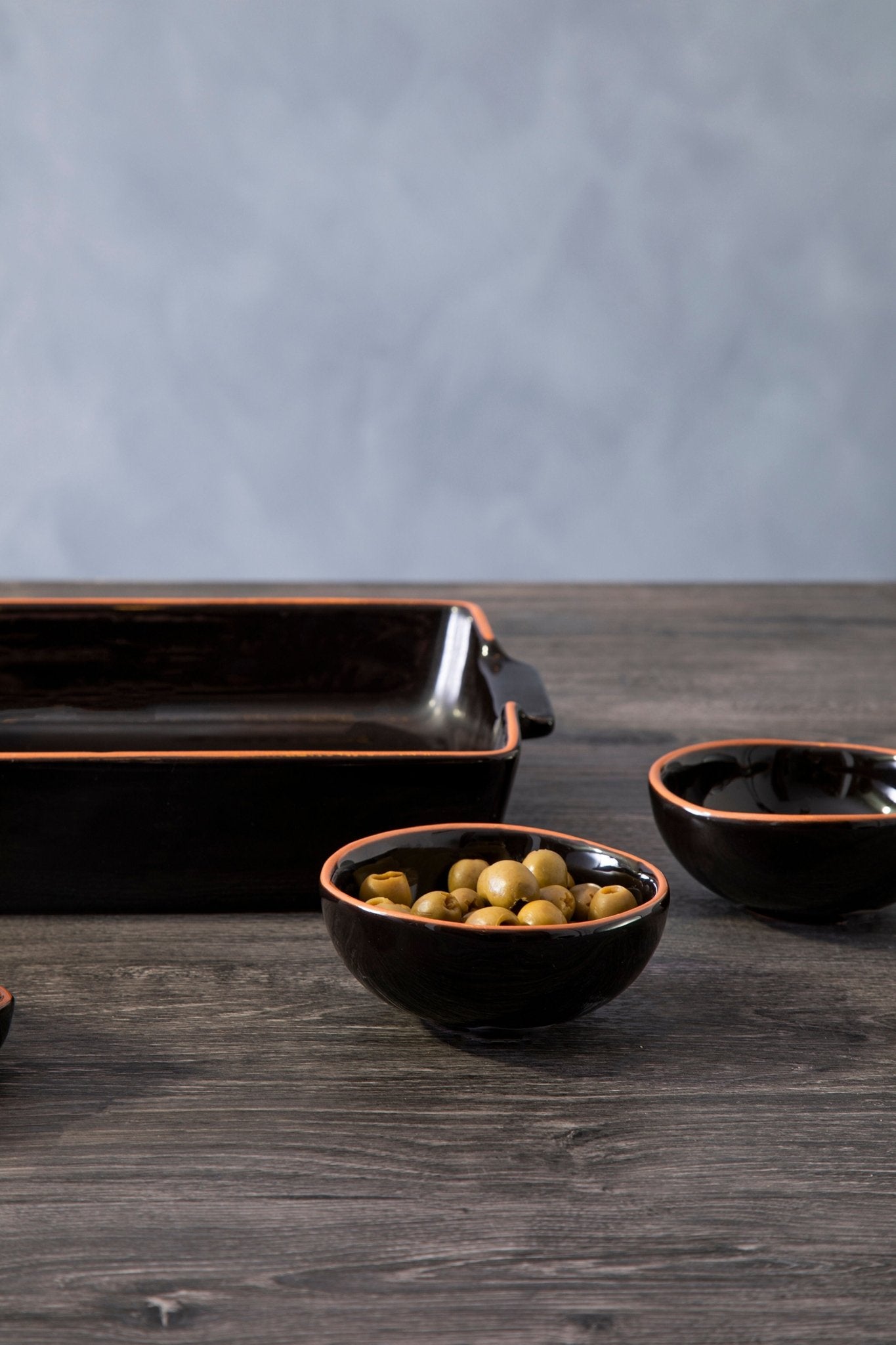 Set Of Two Britta Black Glazed Mini Bowls - Skandi London